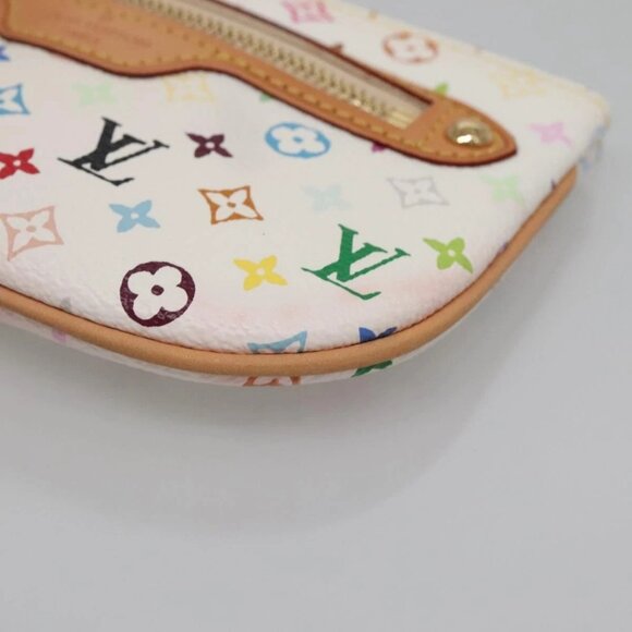 LOUIS VUITTON Monogram Multicolor Pochette MM Pouch White M60028 LV Auth 134908V - Picture 6 of 16
